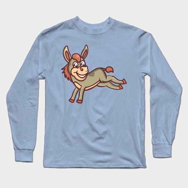 cute donkey punch Long Sleeve T-Shirt by onama.std